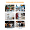 Six labeled photos showcase water-related uses—washing vegetables, glassware at a table, a filtered water dispenser, filling a bottle, preparing espresso, and a bartender crafting cocktails—under the title Popular Applications. These images demonstrate how the Brio 500 Quick Change Reverse Osmosis System enhances everyday tasks in kitchens, restaurants, and cafes with advanced filtration and convenient quick-change filters.