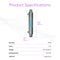 The UV-C Ultraviolet Light 1 GPM stainless steel disinfection sterilizer is shown vertically with labeled dimensions: 12.2 in (30.99 cm) length, 2 in (5.08 cm) width. Specs: flow rate, power, voltage, chemical-free lamp life included.