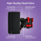 The Whole House Water Softener System (3-4 Bathrooms, 48,000 Grain) is shown from the side on a purple background, highlighting its slim hydraulic meter, durable valve body, optional manual bypass, and automatic bypass features.