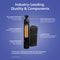 The Whole House Water Softener System - 4+ Bathrooms - 64,000 Grains and large brine tank are shown on a blue background, featuring a user-friendly control head, bypass valve, premium resin, durable tank, and spacious brine tank.