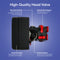 A labeled image of the Whole House Water Softener System - 4+ Bathrooms - 64,000 Grains shows its premium head valve with slim hydraulic meter, durable body, manual and automatic bypass options, all on a blue background.