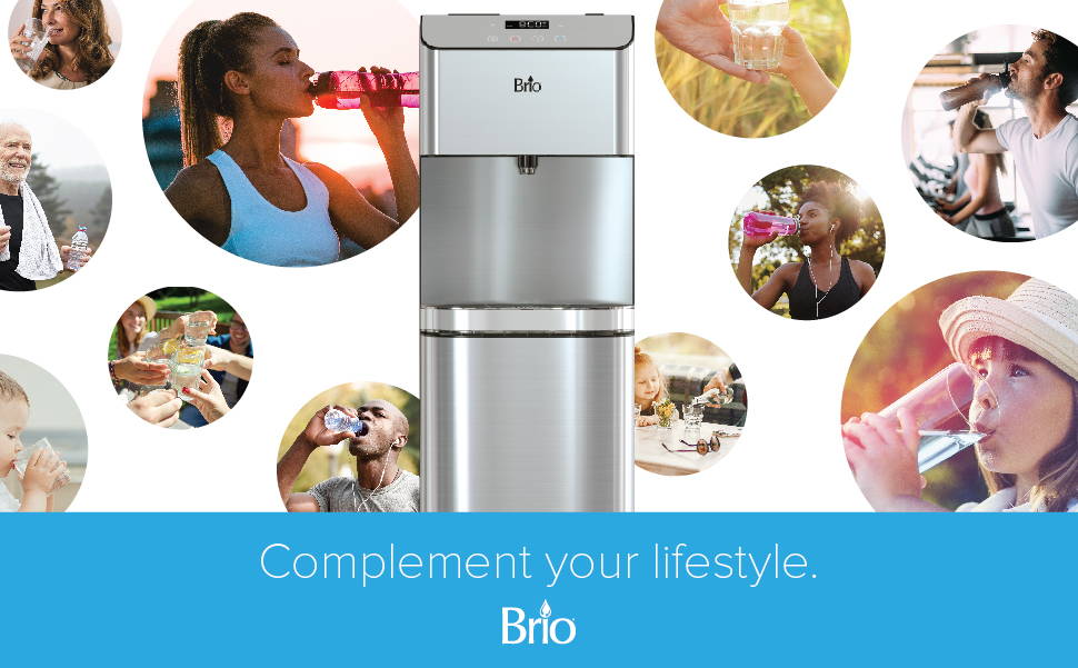 Brio Moderna UV Self Cleaning Bottleless Water Cooler Dispenser with F —