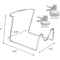 The Metal-Plated Water Bottle Stand fits 5-gallon bottles and measures 8"H x 10.5"D x 7.75"W. Inset image displays two eco-friendly water jug valve types: 55mm and 48mm.