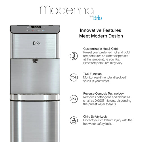 Brio Moderna 4-Stage Reverse Osmosis Bottleless Water Cooler