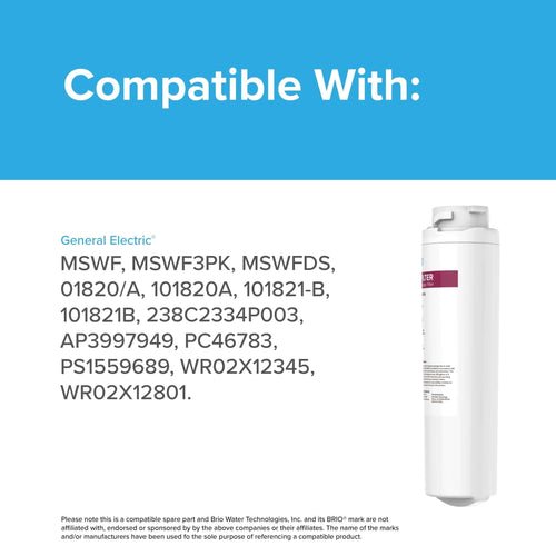 Brio 6022A Refrigerator Filter – GE MSWF, 101820A, 101821B, RWF1500A