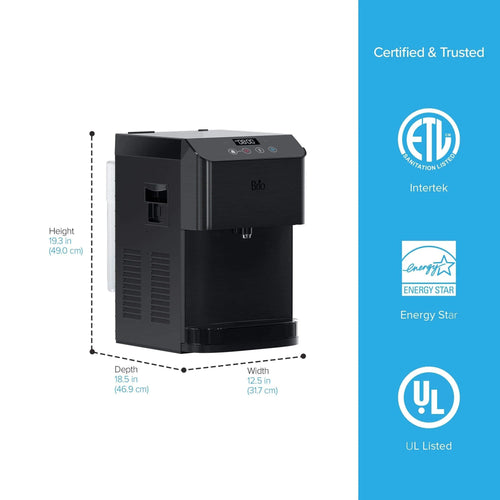 Brio Moderna 3-Stage Black Stainless Bottleless Countertop Water Cooler