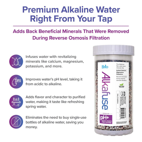 Brio Alkafuse Drop-In Alkaline Filter, 70,000 L, 4.5” x 10”