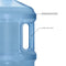 Close-up of the 3-Gallon Polycarbonate Water Bottle w/ Screw Cap, featuring a blue, perforated grip for durability, a sturdy large handle, and ample capacity—perfect as your go-to reusable water bottle.