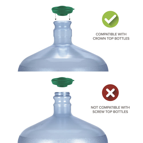 Snap-On Crown Top Water Bottle Cap (24-Pack) - Multiple Colors