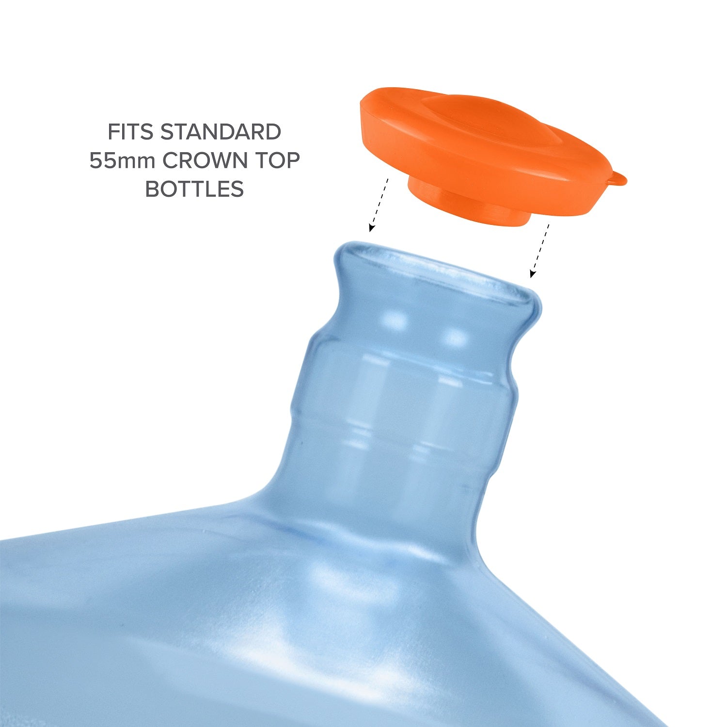 Snap-On Crown Top Water Bottle Caps (48-Pack)