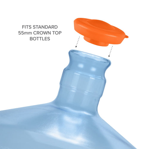 Tapas para botellas de agua Snap-On Crown Top (paquete de 48) - Varios colores 