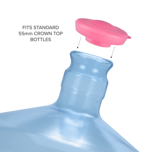 Snap-On Crown Top Water Bottle Cap (4-Pack) - Multiple Colors