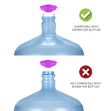 Snap-On Crown Top Water Bottle Cap (2-Pack) - Multiple Colors