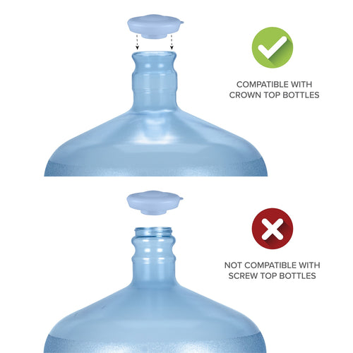Tapas para botellas de agua Snap-On Crown Top (paquete de 48) - Varios colores 