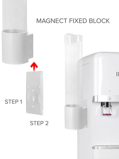 White Cup Dispenser Fits 5 to 7oz Flat Bottom or 3 to 4oz Cone Cups