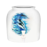 GEO Porcelain Ceramic Crock Water Dispenser - Dolphins