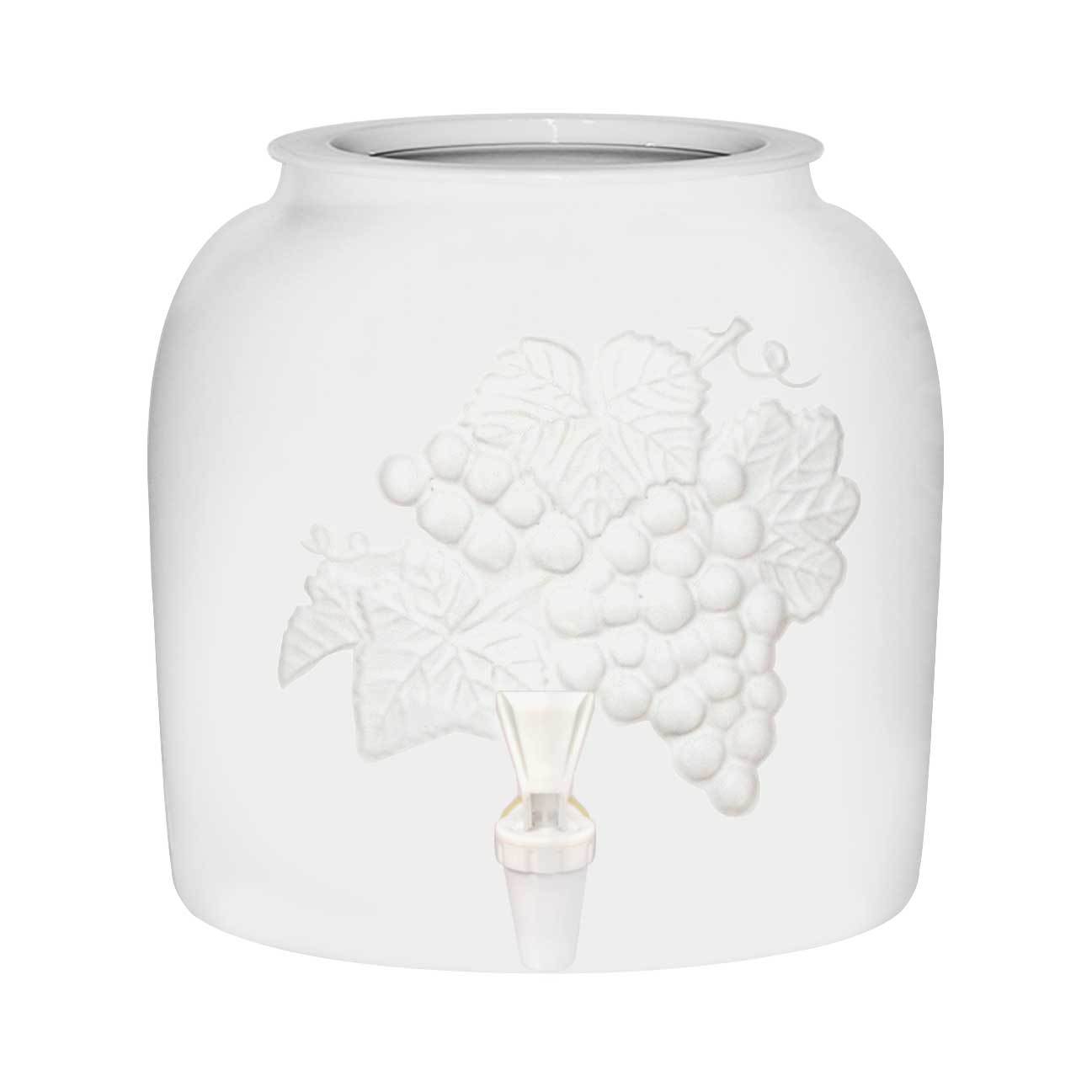 GEO Porcelain Ceramic Crock Water Dispenser – Embossed Grapes