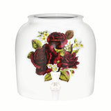 GEO Porcelain Ceramic Crock Water Dispenser - Roses