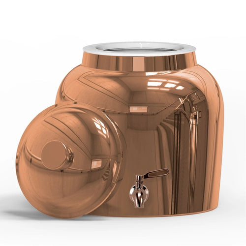 GEO Porcelain Ceramic Crock Water Dispenser - Rose Gold Chrome