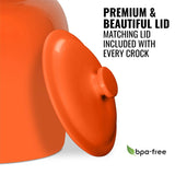 GEO Porcelain Ceramic Crock Water Dispenser - Orange