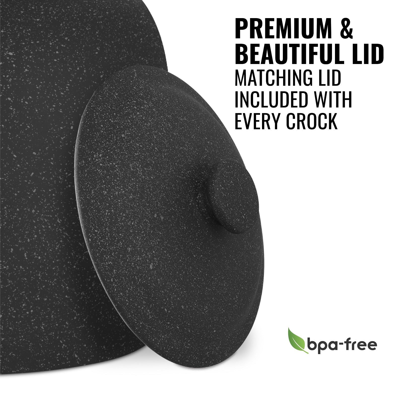 GEO Porcelain Ceramic Crock Water Dispenser – Black Speckled