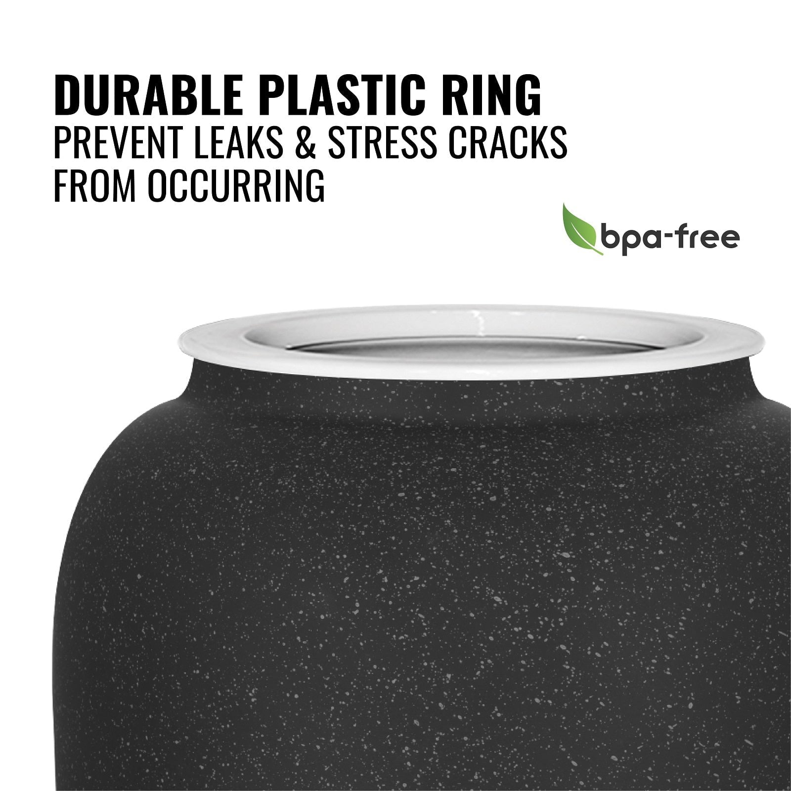 GEO Porcelain Ceramic Crock Water Dispenser – Black Speckled