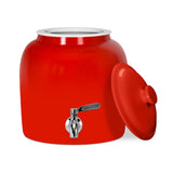 GEO Porcelain Ceramic Crock Water Dispenser - Red