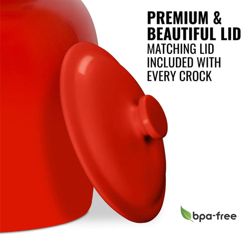 GEO Porcelain Ceramic Crock Water Dispenser - Red