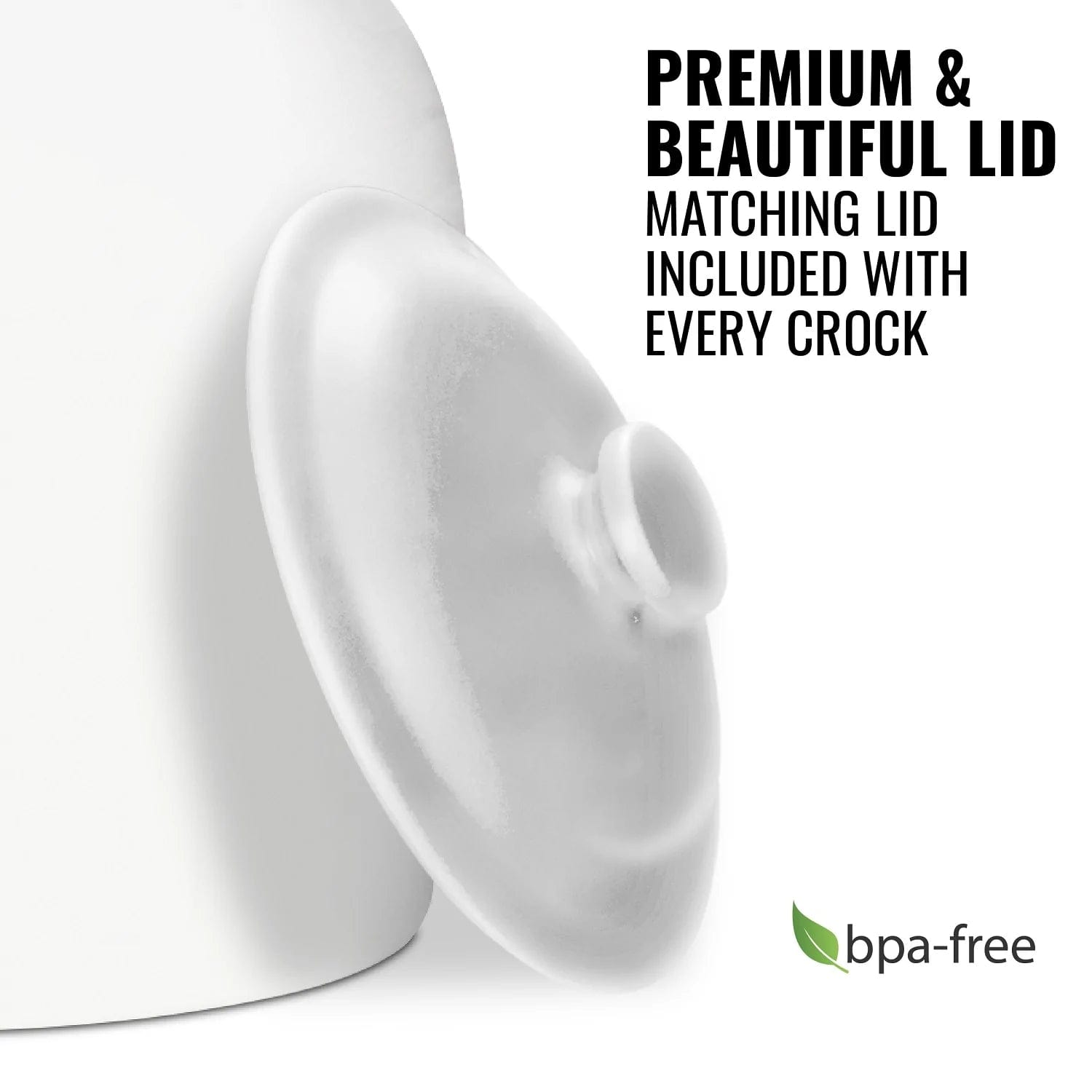 GEO Porcelain Ceramic Crock Water Dispenser w/ Stand – White