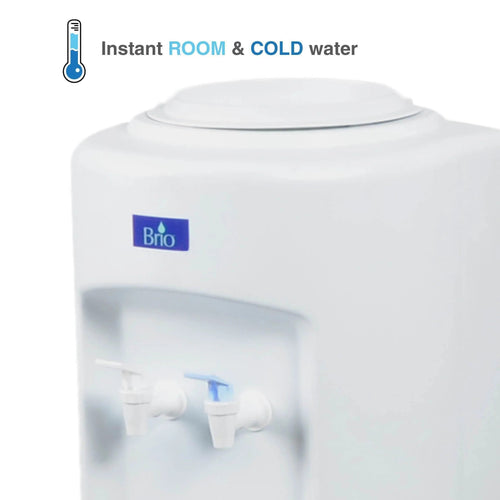 Room Temp and Cold Water Dispenser Cooler Top Load, Cook and Cold, White, Brio Essential - water cooler