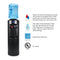 The Hot & Cold Top Load Water Cooler - 520 Series is displayed in black with a blue water jug on top, alongside icons and text emphasizing its hot and cold water dispenser features, durable stainless steel reservoirs for enhanced purity, child safety lock, Energy Star certification, and UL listing.