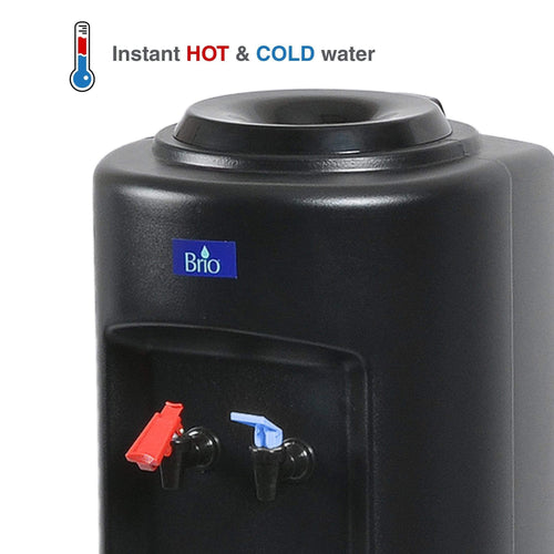 Hot and Cold Water Dispenser Cooler Top Load, Black, Brio Essential - water cooler