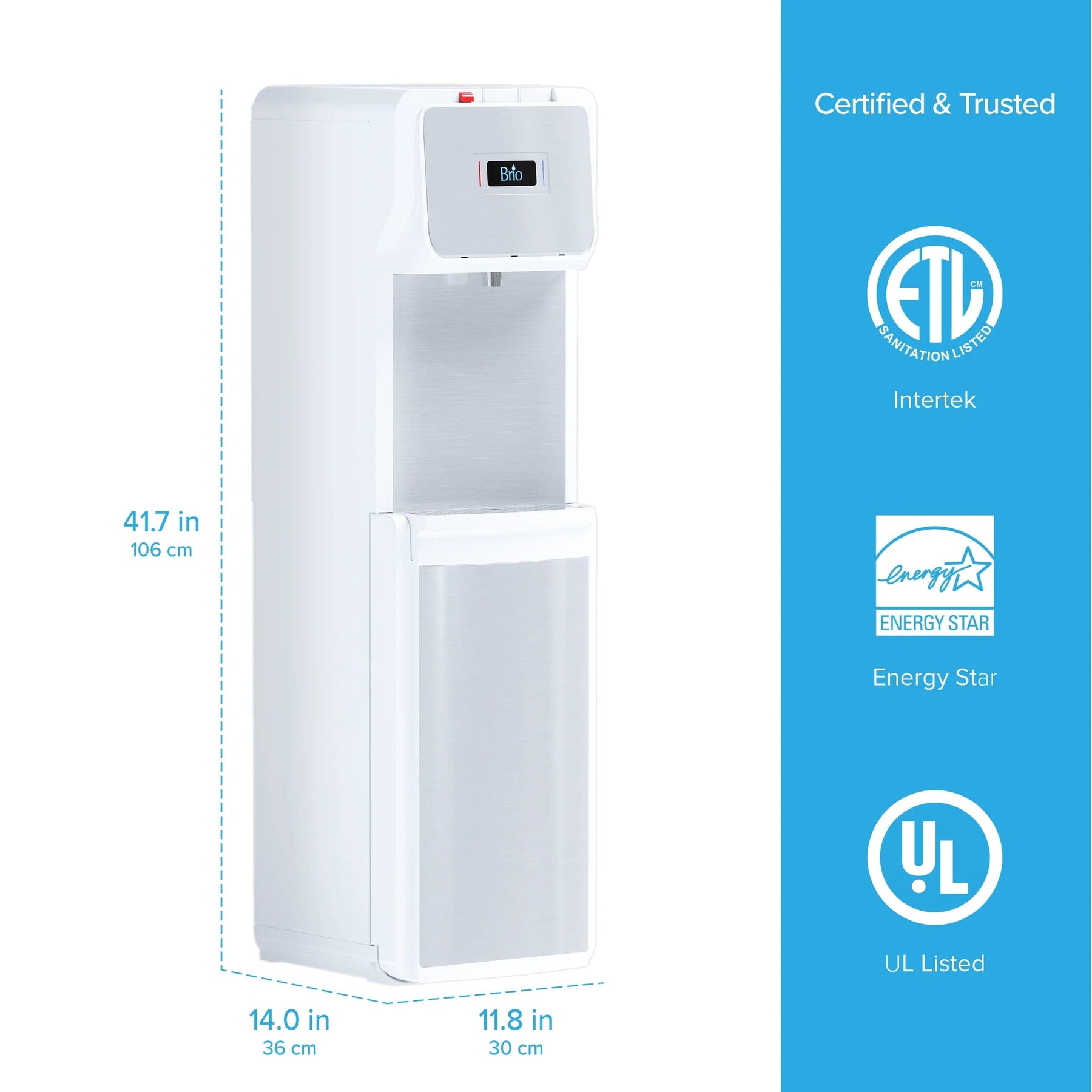Enfriador de agua de carga inferior blanco Brio 600 Slim Series