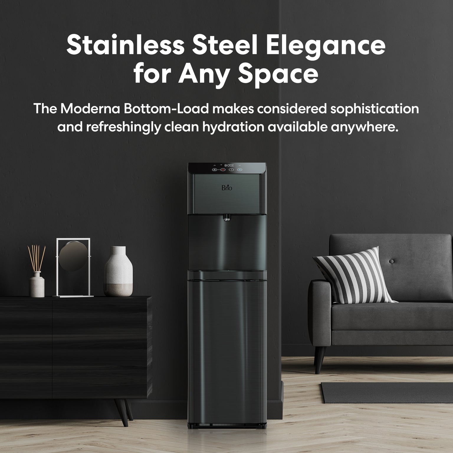 Moderna SelfCleaning Bottom Load Water Cooler, Black Brio Brio Water