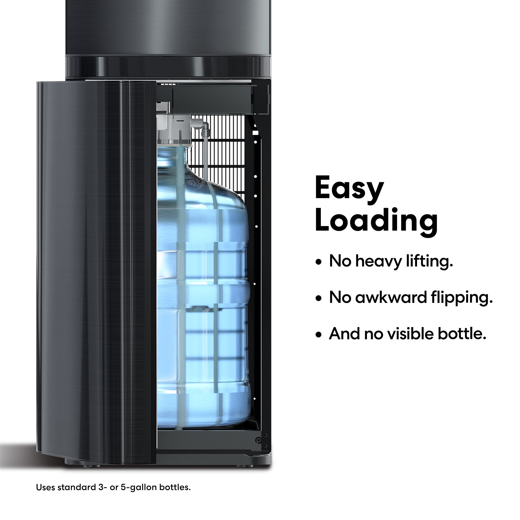 Moderna Self-Cleaning Bottom Load Water Cooler, Black | Brio – Brio Water