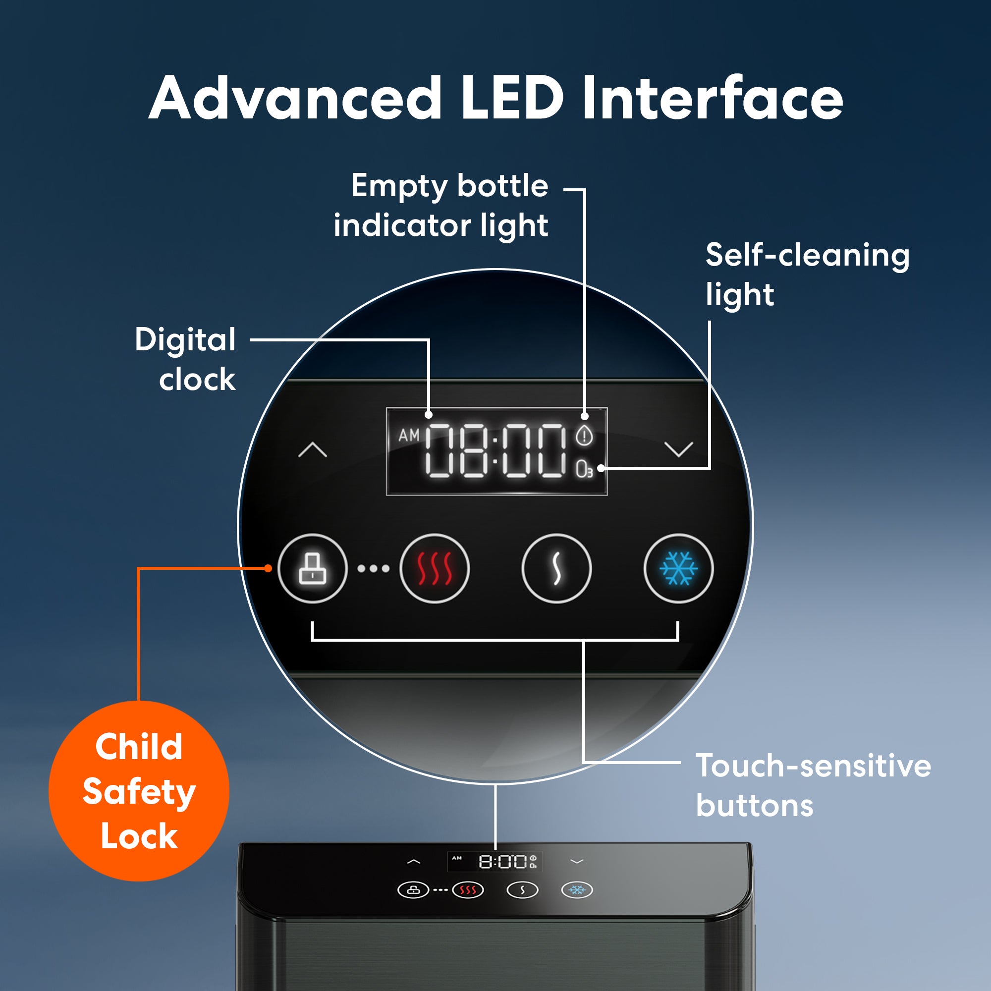 Moderna SelfCleaning Bottom Load Water Cooler, Black Brio Brio Water