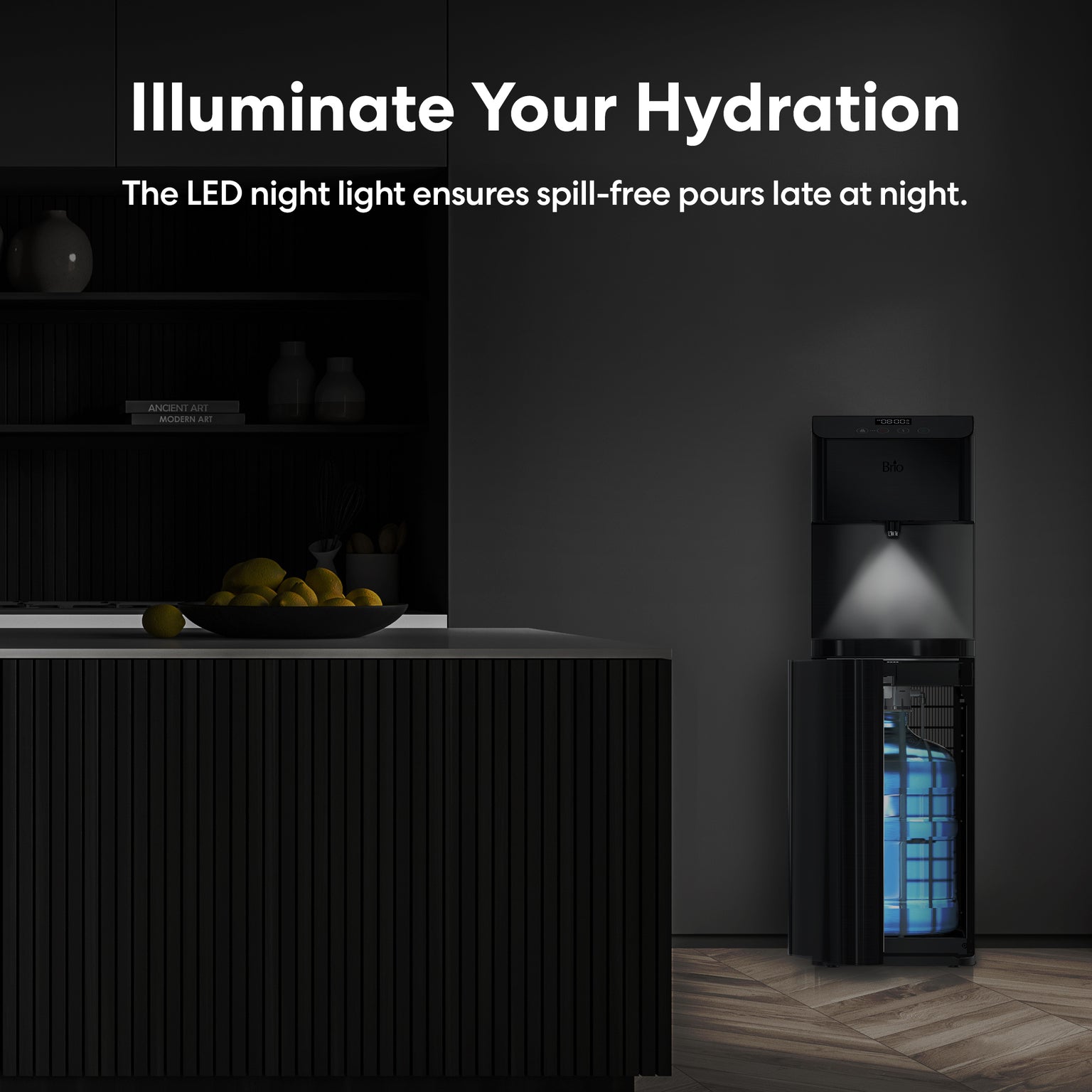 Moderna SelfCleaning Bottom Load Water Cooler, Black Brio Brio Water