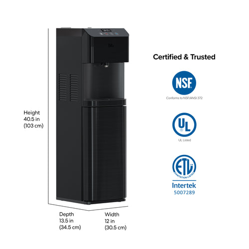 Brio Moderna Self-Cleaning Black Stainless Bottom Load Water Cooler