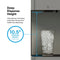 A Bottom Load Bullet Ice & Hot/Cold Water Stainless Steel Dispenser - Moderna 720 Ice with a glass filled with ice beneath the spout, featuring a 10.5-inch (26.67 cm) dispense height to accommodate taller glasses and bottles—offering convenient access similar to that of a refrigerator ice dispenser.