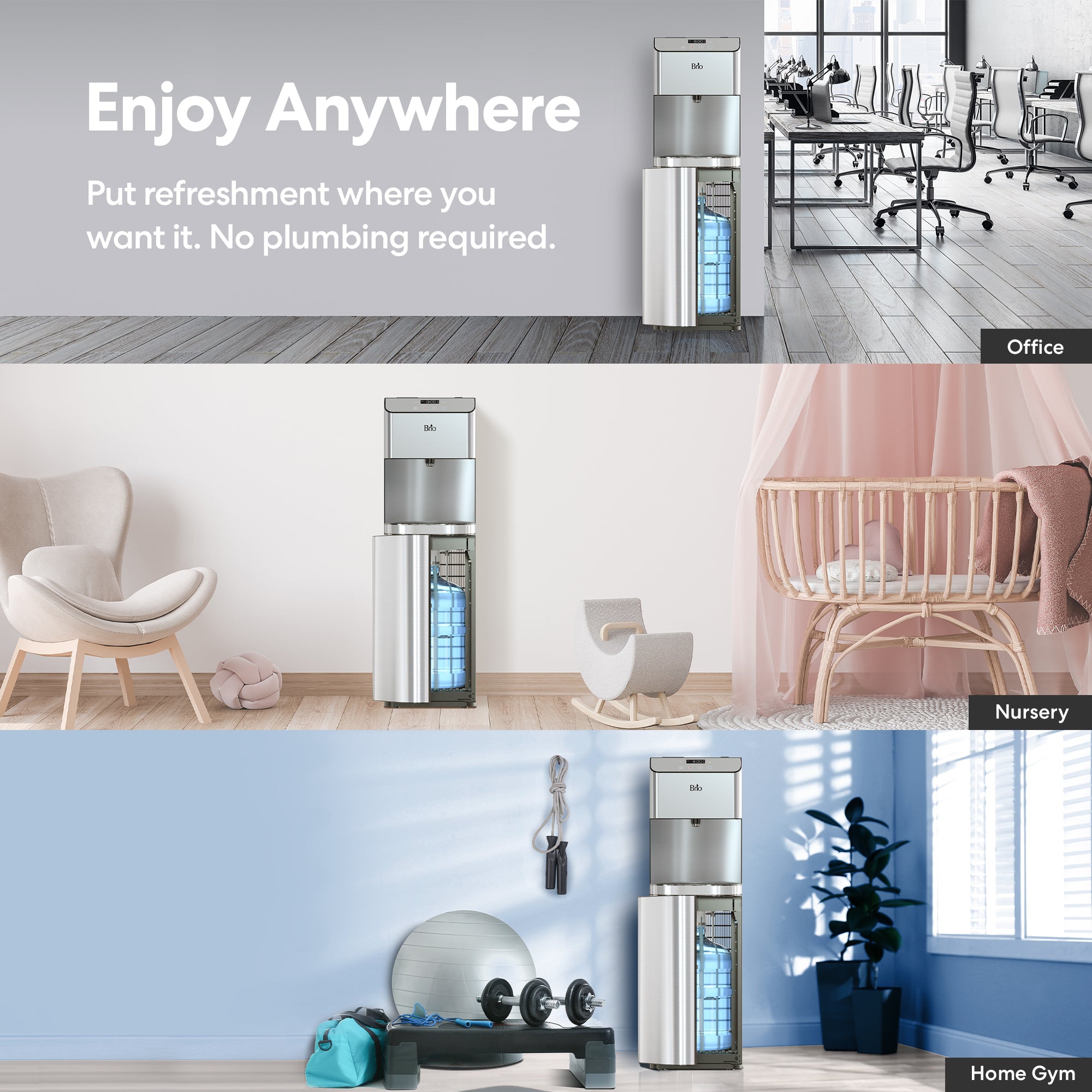 Brio Moderna Self Cleaning Advanced Bottom Load Water Cooler Brio Water