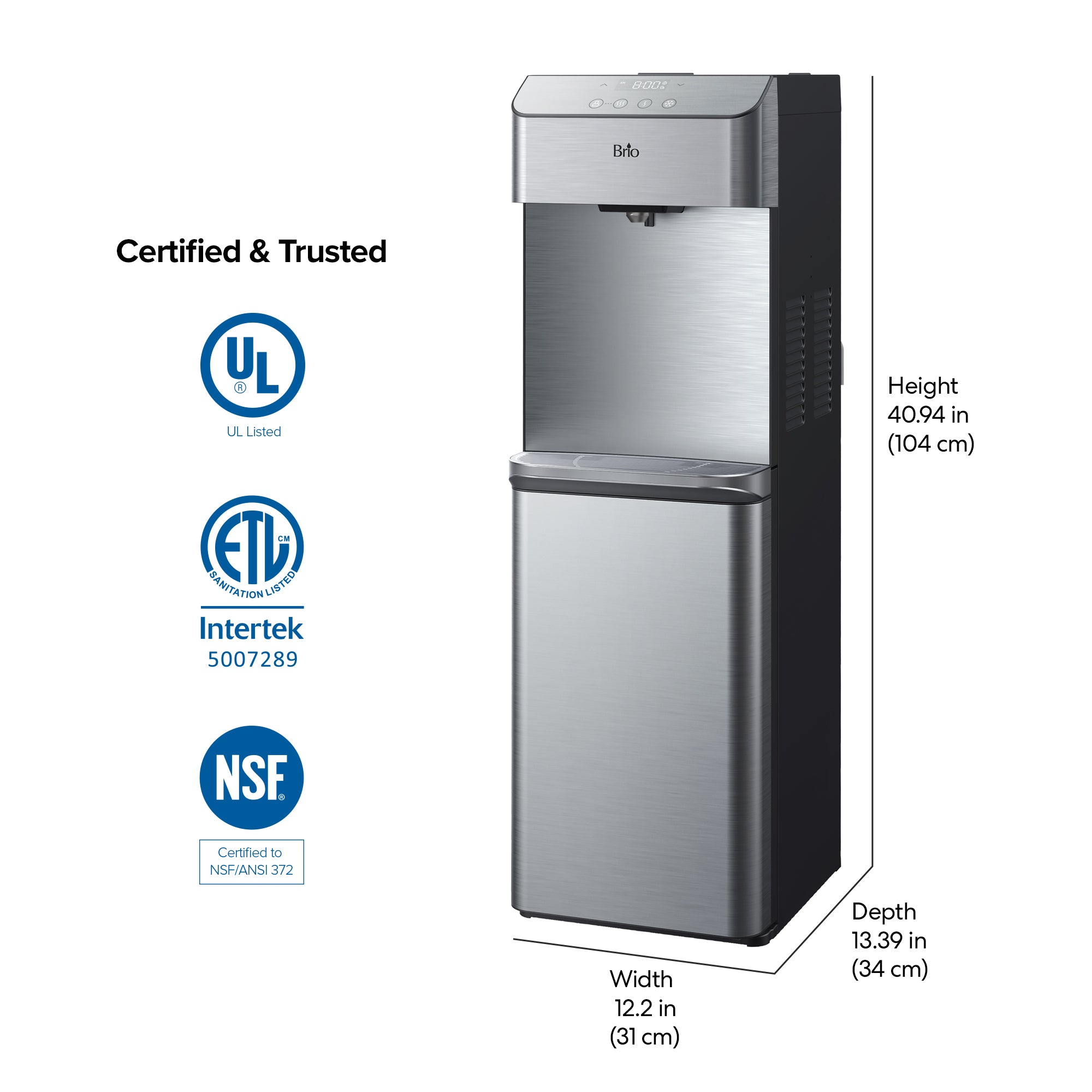 Brio Moderna 730 Series Self Cleaning Bottom Load Water Cooler Brio Water