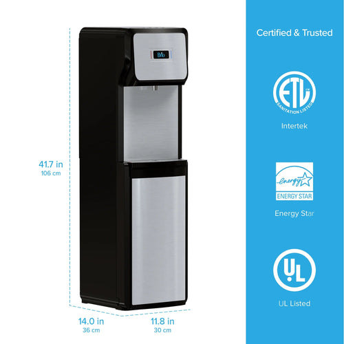Brio 600 Slim Series Touch Dispense Stainless Bottom Load Water Cooler