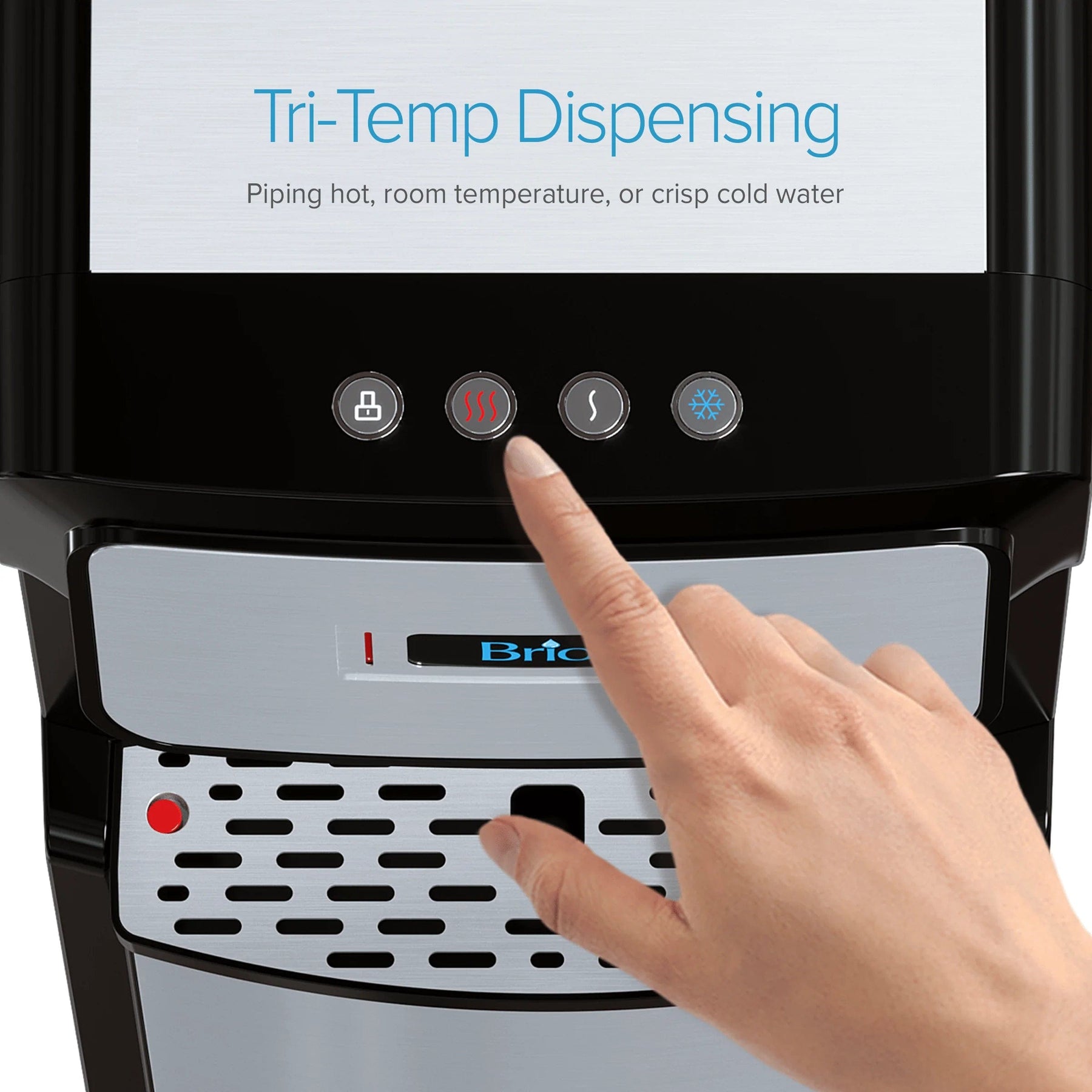 Brio 600 Slim Series Touch Dispense Stainless Bottom Load Water Cooler