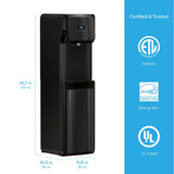 Brio 600 Slim Series Touch Dispense Black Bottom Load Water Cooler