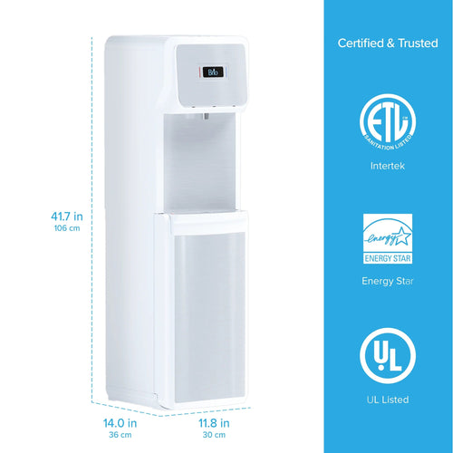 Brio 600 Slim Series Touch Dispense White Bottom Load Water Cooler