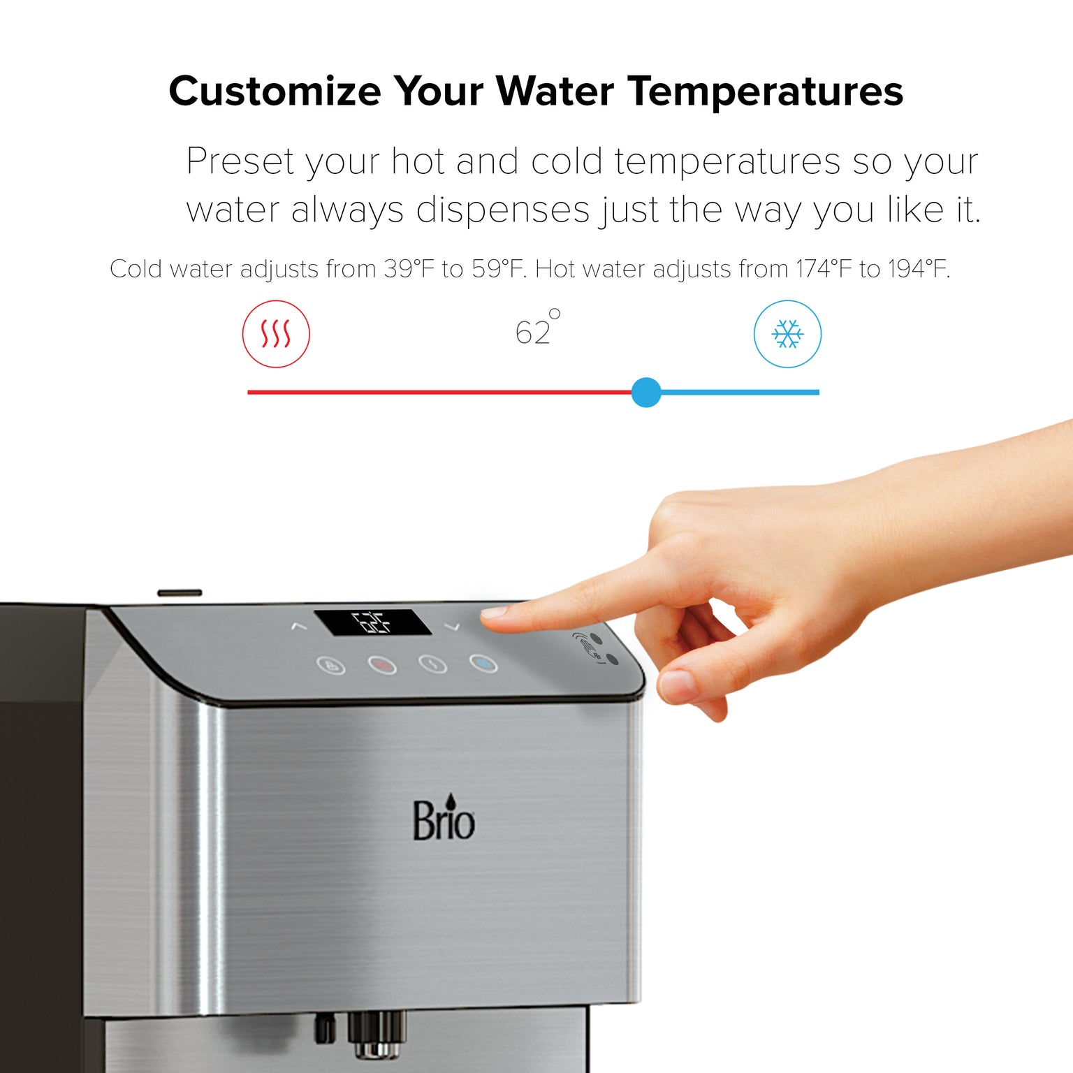 Brio Moderna Touchless 3Stage Bottleless Countertop Water Cooler