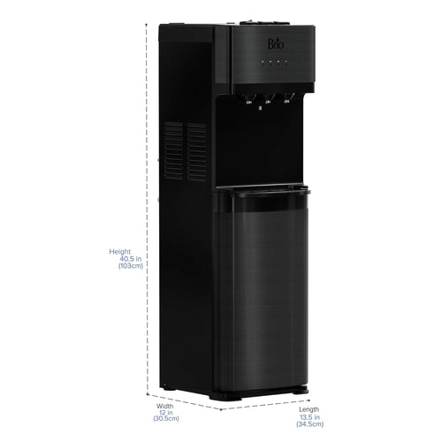 Brio 500 Series 2-Stage Bottleless Water Cooler Black Stainless
