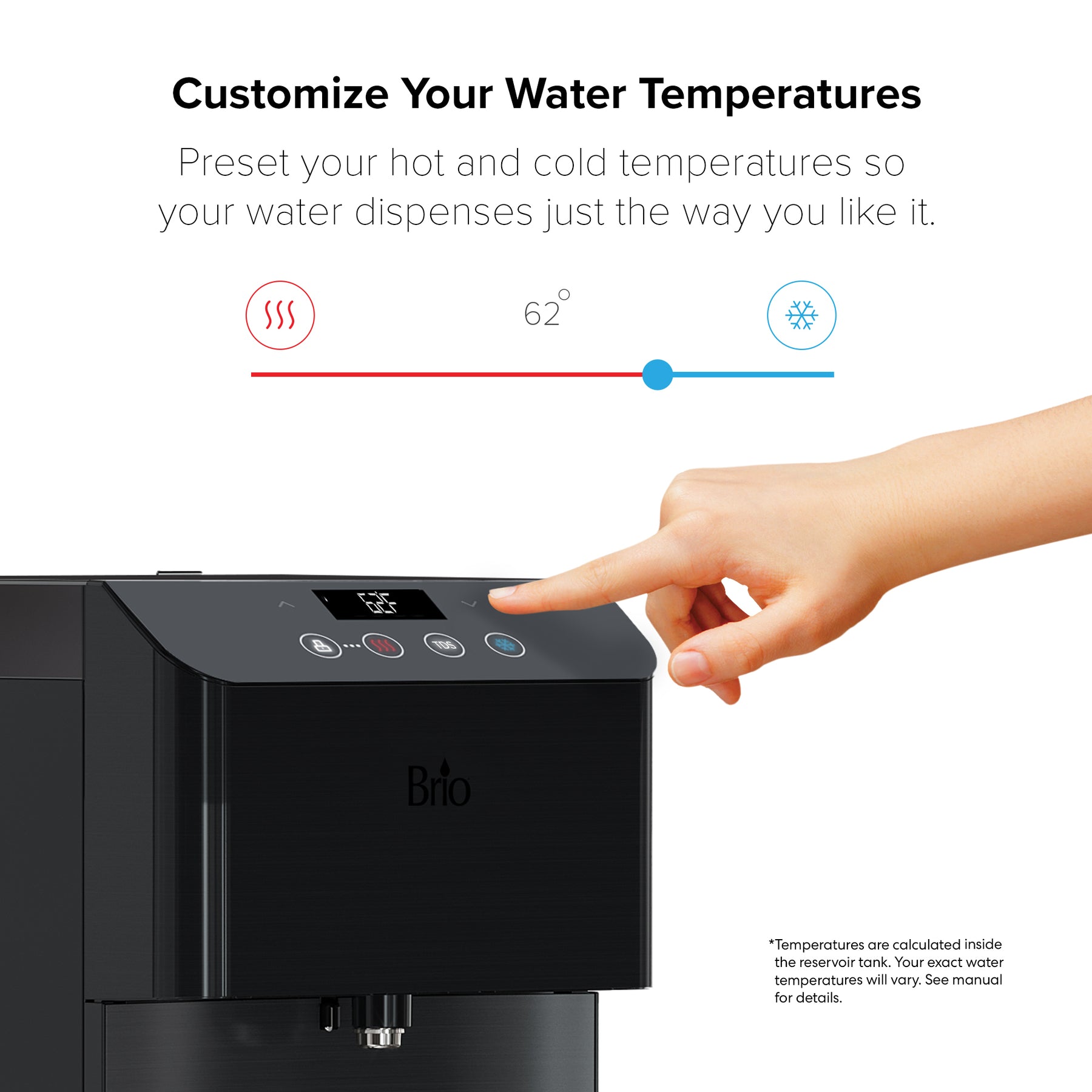 Brio Moderna 4-Stage Reverse Osmosis Black Stainless Bottleless Water Cooler