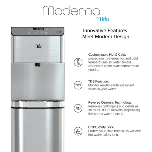 Brio Moderna Touchless 4-Stage Reverse Osmosis Bottleless Water Cooler