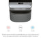 Top view of the Touchless 4-Stage Reverse Osmosis Bottleless Water Cooler - Moderna Series, featuring touch-sensitive controls for hot and cold water dispensing, TDS monitoring, and a digital display for real-time water quality checks. Text highlights the convenience of easily dispensing hot or cold water and monitoring purification status at a glance.